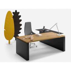 Drewniane biurko gabinetowe w kształcie litery L Sinetica Ego EXECUTIVE