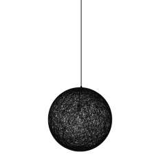 Lampa wisząca Luna 40 czarna - Sznurek Konopny