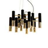 Lampa wisząca Lunette czarno - Złota - metal