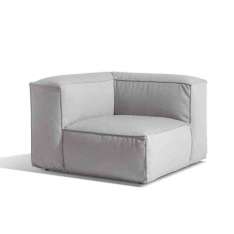 Narożny fotel ogrodowy tapicerowany materiałem Sunbrella® Skargaarden Asker