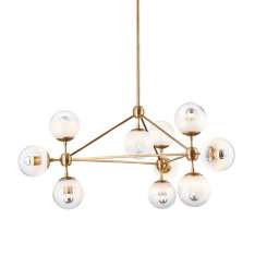 Lampa wisząca Planetario 10 Gold złota - klosze matowe