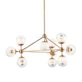 Lampa wisząca Planetario 10 Gold złota - klosze matowe
