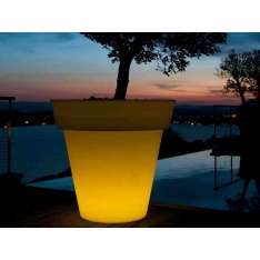 Wysoki wazon ogrodowy z tworzywa sztucznego z lampką Smart And Green GOTA