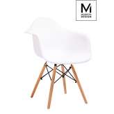 Fotel Modesto Daw DSW biały - polipropylen | nogi bukowe