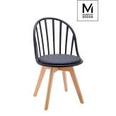 Krzesło Modesto Albert czarne - polipropylen | ekoskóra | drewno bukowe