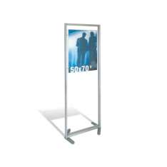 Dwustronna, stojąca gablota z anodyzowanego aluminium Studio T Freestandng display stand poster 50x70
