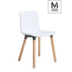 Krzesło Modesto Holy Wood białe - polipropylen | nogi bukowe