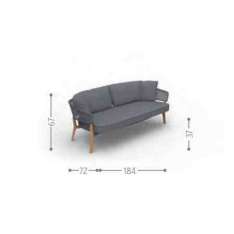 2-osobowa sofa ogrodowa z tkaniny technicznej ze zdejmowanym pokrowcem Talenti Moon Teak