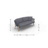 2-osobowa sofa ogrodowa z tkaniny technicznej ze zdejmowanym pokrowcem Talenti Moon Teak