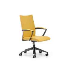 Skórzany fotel biurowy z podstawą 5-Spoke z podłokietnikami na kółkach Talin Avia 4204
