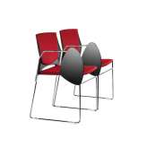 Krzesło treningowe na płozach z tkaniny z podłokietnikami i tabletem do pisania Talin Trek 032 STDX