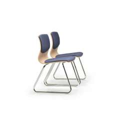 Krzesło na płozach z tkaniny tapicerowanej Talin Webwood 350S