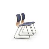 Krzesło na płozach z tkaniny tapicerowanej Talin Webwood 350S