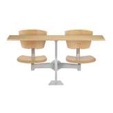 Modułowy stół do nauki z płyty MDF z wbudowanymi krzesłami Talin DIDAKTA SLIM D10