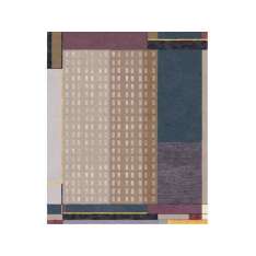Wzorzysty, ręcznie robiony prostokątny dywan z wełny i jedwabiu Tapis Rouge COMPOSITION XVII