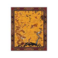 Ręcznie wykonany prostokątny dywanik Tapis Rouge CHINESE PHEONIX ANTIQUE GOLD