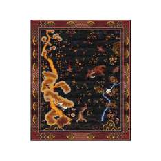 Ręcznie wykonany prostokątny dywanik Tapis Rouge CHINESE PHEONIX ANTIQUE INDIGO