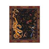 Ręcznie wykonany prostokątny dywanik Tapis Rouge CHINESE PHEONIX ANTIQUE INDIGO