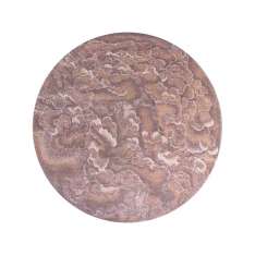 Ręcznie wykonany okrągły dywanik Tapis Rouge TEMPEST BRONZE