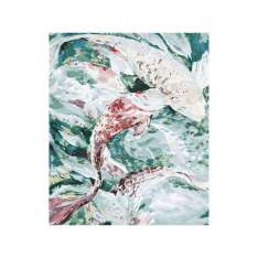 Ręcznie wykonany prostokątny dywanik Tapis Rouge RED FISH