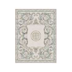 Ręcznie wykonany prostokątny dywanik Tapis Rouge AUBUSSON HERALDY BLEU DE FRANCE