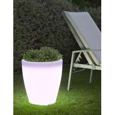 Donica New Garden Violeta 55 Solar biała - LED Sterowana Pilotem