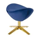 Podstawa Podnóżek Egg szeroki Velvet Gold ciemny niebieski 49 - welur | złota