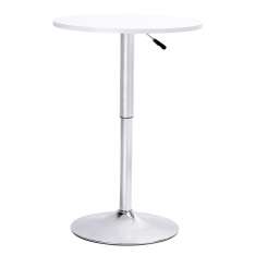 Stolik barowy Move biały - regulacja wysokości | chrom