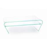 Stolik szklany Casa Violino Opti z półką - szkło transparentne | półka transparentna