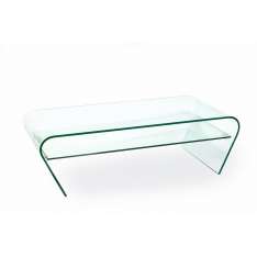 Stolik szklany Casa Violino z półką - szkło transparentne | półka transparentna