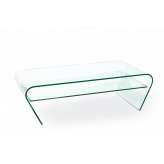Stolik szklany Casa Violino z półką - szkło transparentne | półka transparentna