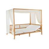 Leżak ogrodowy z drewna tekowego z baldachimem Unopiù Synthesis