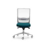 Obrotowe krzesło biurowe z siatki z regulacją wysokości na kółkach Vaghi Bursa Evo White
