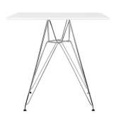 Stół DSR Square 80 x 80 biały - blat MDF podstawa metalowa chromowana