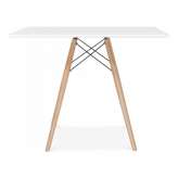 Stół DSW Square 100 x 100 biały - blat MDF podstawa bukowa