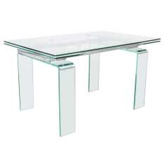 Stół szklany Atlantis Clear 160 | 240 - rozkładany | szkło transparentne