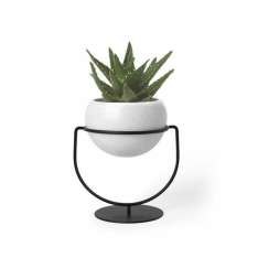 Umbra Doniczka Nesta biała - metal | Ceramika