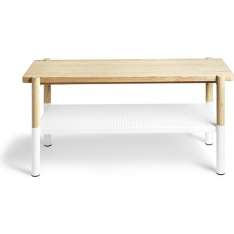 Ławka Umbra Promenade biała - drewno | metal