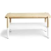 Ławka Umbra Promenade biała - drewno | metal