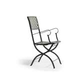 Składane metalowe krzesło ogrodowe z podłokietnikami Vermobil Springtime