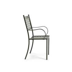 Metalowe krzesło ogrodowe z podłokietnikami, które można sztaplować Vermobil Summertime