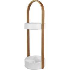 Stojak na parasolki Umbra Hub biały - drewno | metal