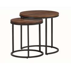 Zestaw stolików kawowy Costa orzech - MDF metal