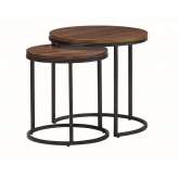 Zestaw stolików kawowy Costa orzech - MDF metal