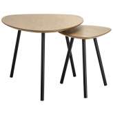 Zestaw stolików kawowych Joy dąb - MDF nogi dębowe