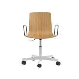 Drewniane krzesło biurowe z regulacją wysokości i podłokietnikami Viccarbe Klip