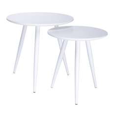 Zestaw stolików Leo białe - MDF metal