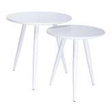 Zestaw stolików Leo białe - MDF metal
