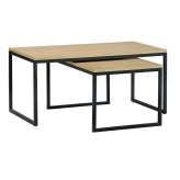 Zestaw stolików Loft Medium dąb - MDF Fornirowany | metal