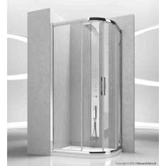 Narożna półokrągła kryształowa kabina prysznicowa z drzwiami przesuwnymi Vismaravetro SERIE 7000 ZD